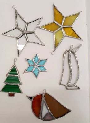 Stained Glass Xmas Decorations